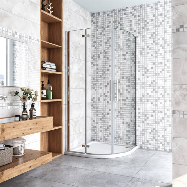 Runddusche Viertelkreis Duschkabine Duschabtrennung Drehtür 6mm NANO Glas Tür Dusche