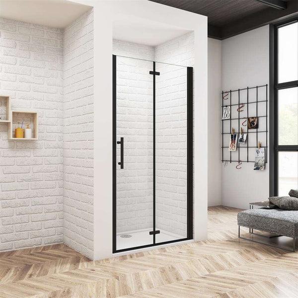 195cm Duschtür Falttür Scharniertür Nischentür Duschkabine ESG Glastür Dusche