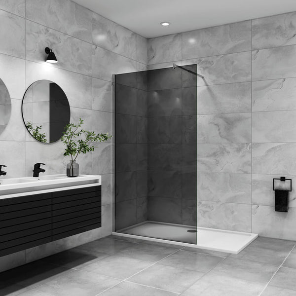 10mm Duschkabine Schwarze Glaswand Walk in Dusche Duschwand Duschtrennwand