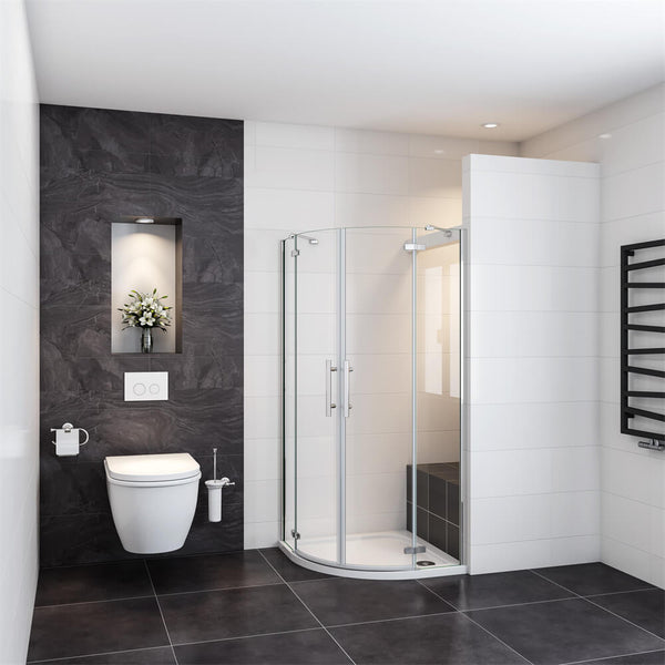 Viertelkreis Duschkabine Duschtür Falttür Duschabtrennung Dusche NANO Glas