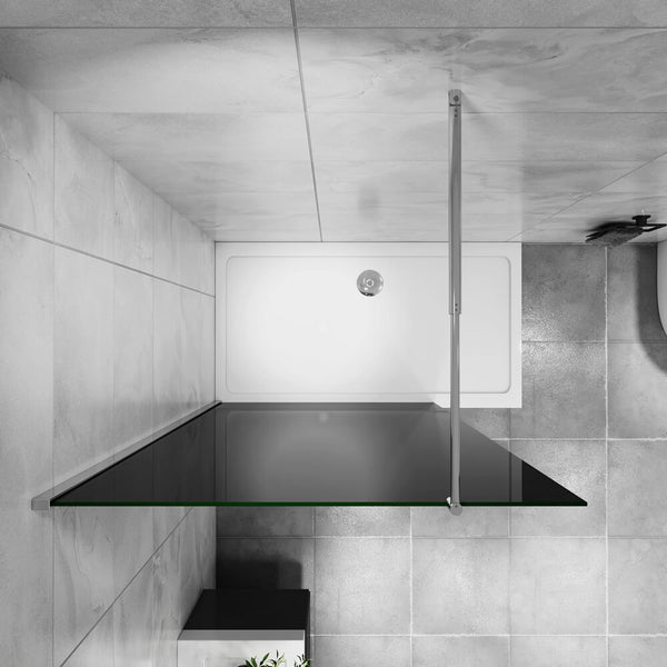 10mm Duschkabine Schwarze Glaswand Walk in Dusche Duschwand Duschtrennwand