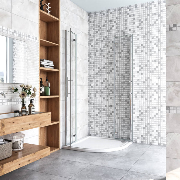 Runddusche Viertelkreis Duschkabine Duschabtrennung Drehtür 6mm NANO Glas Tür Dusche