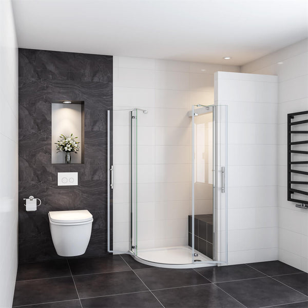 Viertelkreis Duschkabine Duschtür Falttür Duschabtrennung Dusche NANO Glas