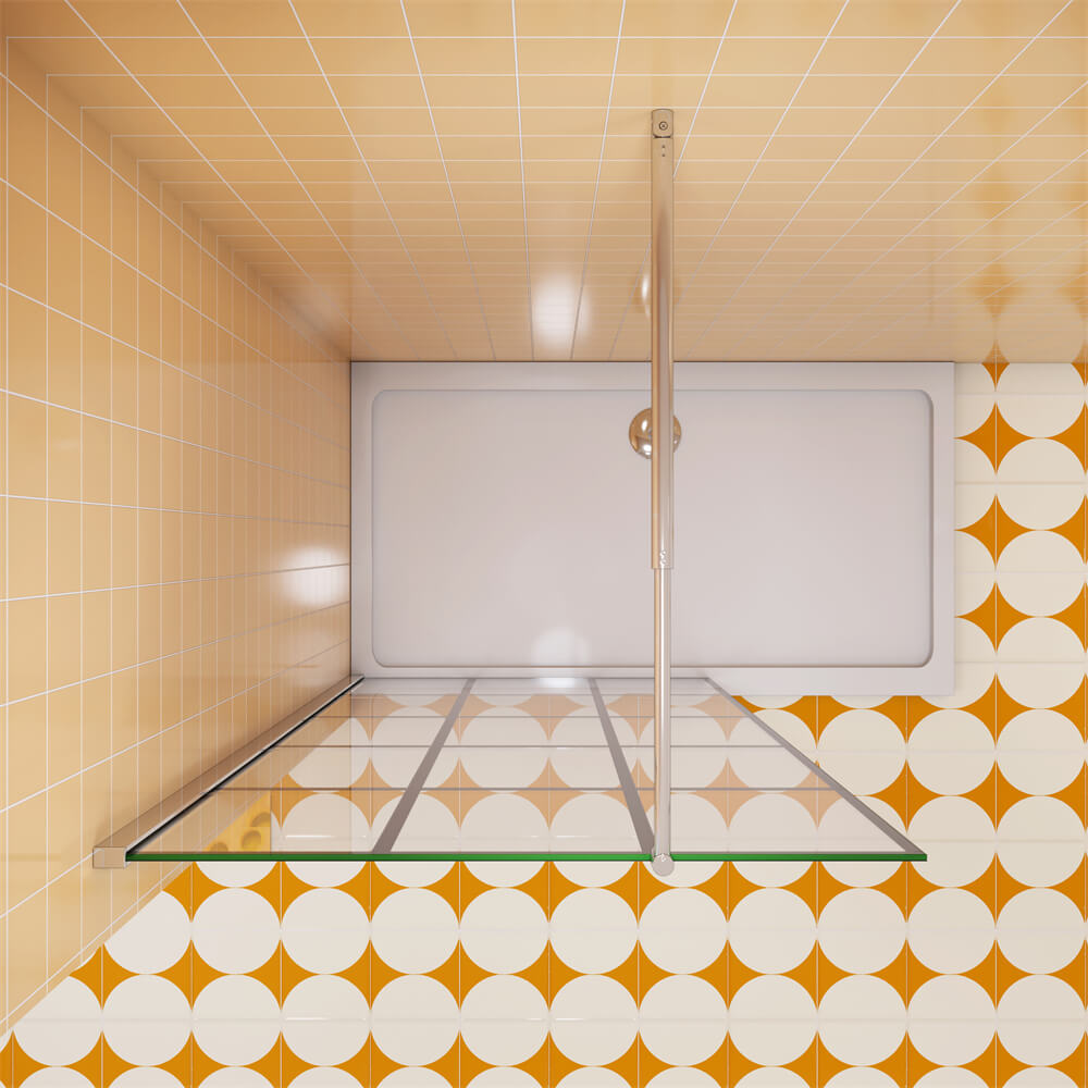 Duschabtrennung Walk-in Dusche – 90x195 Cm, 8 Mm ESG Glas Mit Nano-Beschichtung, Klappbar