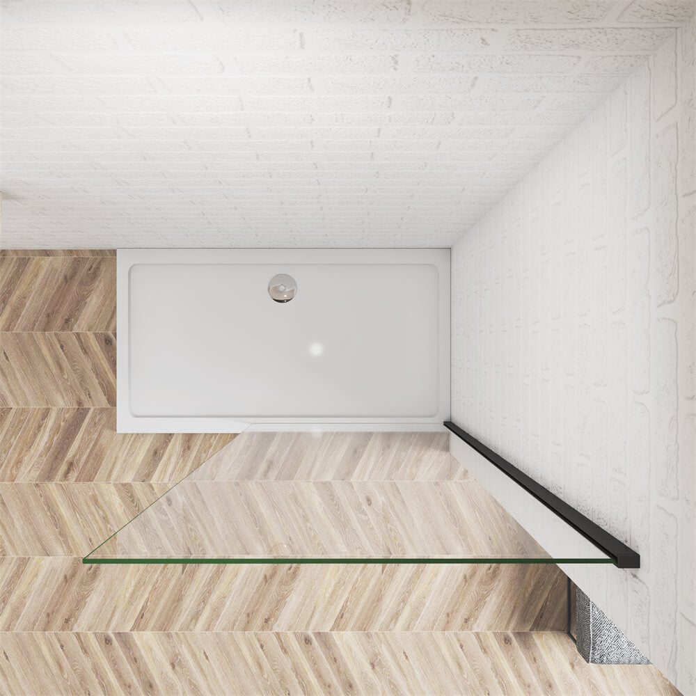 Walk-in Duschwand 72x185 Cm – 6mm Easy-clean Nano Glas, Mit Alurahmen & Stabilisierungsstange, Ebenerdig Montierbar