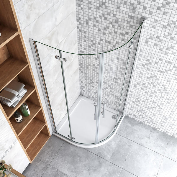 Runddusche Viertelkreis Duschkabine Duschabtrennung Drehtür 6mm NANO Glas Tür Dusche