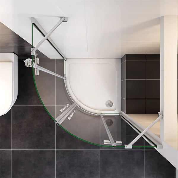 Viertelkreis Duschkabine Duschtür Falttür Duschabtrennung Dusche NANO Glas