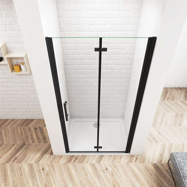 195cm Duschtür Falttür Scharniertür Nischentür Duschkabine ESG Glastür Dusche