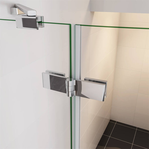 Viertelkreis Duschkabine Duschtür Falttür Duschabtrennung Dusche NANO Glas