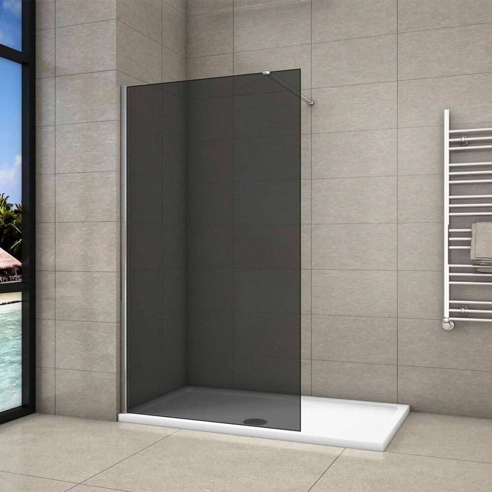 8mm schwarze Glaswand ESG Duschwand Trennwand Walk in Dusche