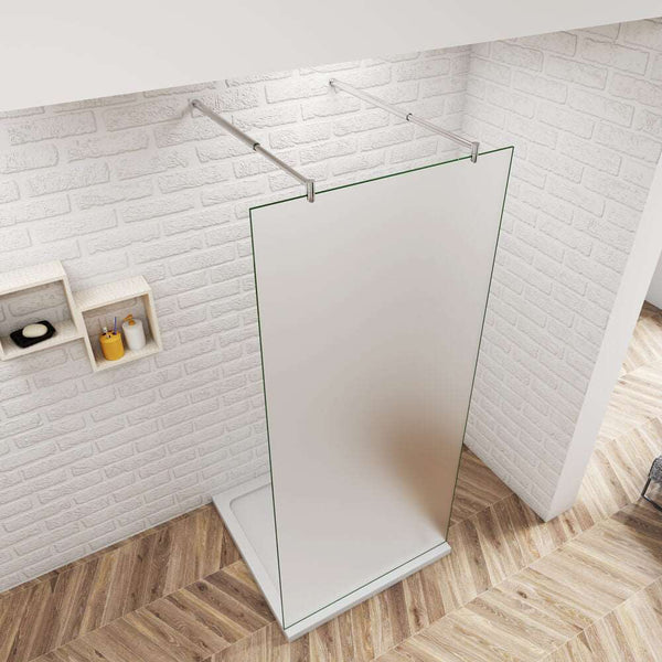 200cm 10mm 70-140cm Milchglas Walk in Dusche Duschwand Trennwand Glaswand