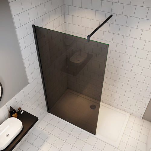 100/120/140cm 200cm ESG Schwarze Glaswand Trennwand Walk in Dusche Duschwand