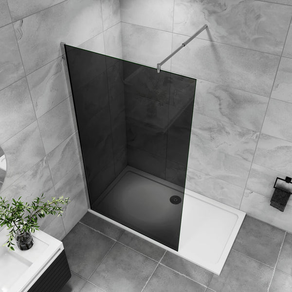 10mm Duschkabine Schwarze Glaswand Walk in Dusche Duschwand Duschtrennwand