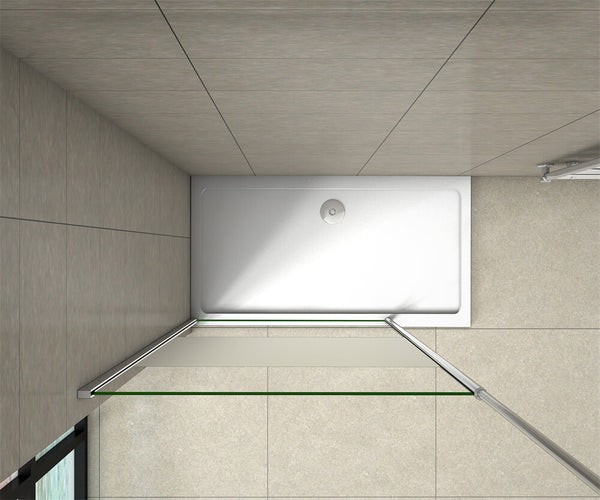 8mm ESG Glaswand Walk in Dusche Duschtrennwand Duschwand mit Milchstreifen