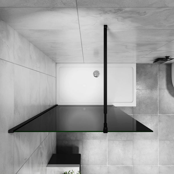 10mm Schwarz ESG Glaswand Walk in Dusche Duschwand Duschtrennwand Glaswand