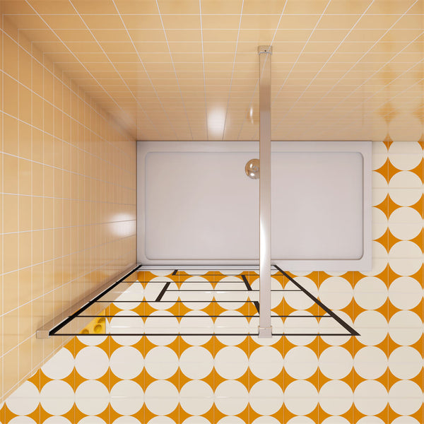 8mm ESG Walk in Dusche Duschtrennwand Duschwand Glaswand mit 90cm Stange