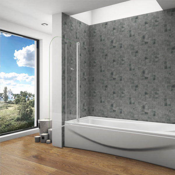 100x140cm Badewannenaufsatz Drehwand auf Badewannen Duschtrennung Glaswand Trennwand