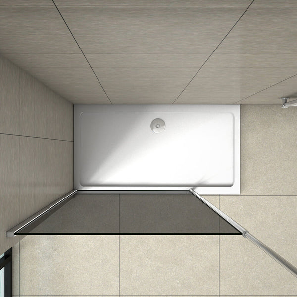 Schwarze Glaswand 8mm ESG Glas Duschtrennwand Duschwand Walk in Dusche