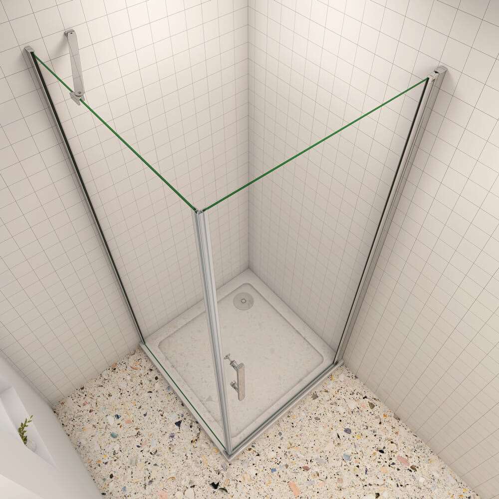 185cm ESG Nano Glas Duschabtrennung Drehtür Eckeinstieg Duschkabine