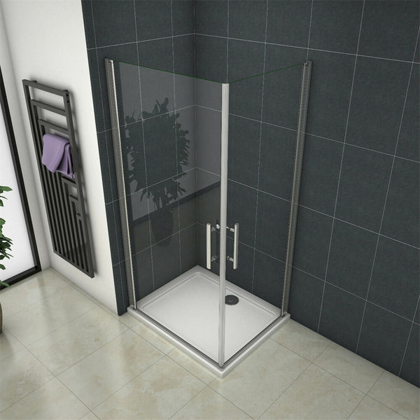 Schwingtür Duschkabine Duschabtrennung Dusche Duschtür ESG Nano Glas 195cm Eckeinstieg