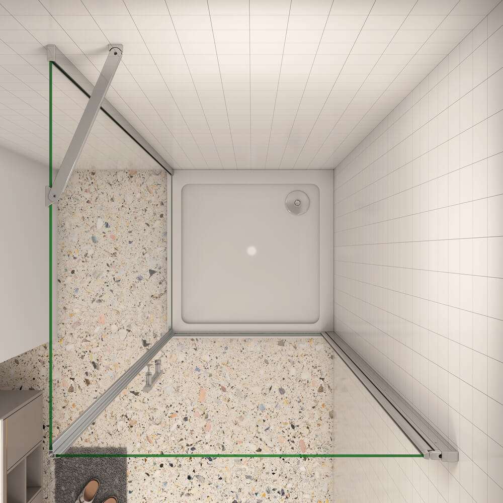 185cm ESG Nano Glas Duschabtrennung Drehtür Eckeinstieg Duschkabine