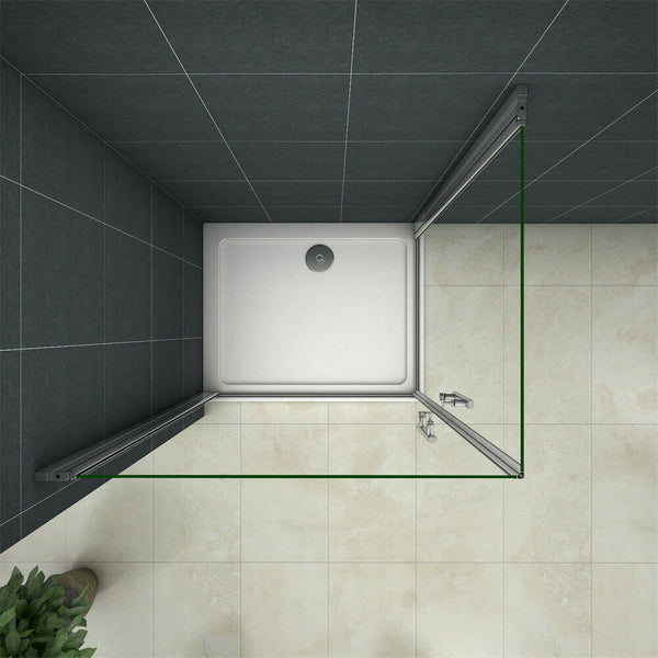 Schwingtür Duschkabine Duschabtrennung Dusche Duschtür ESG Nano Glas 195cm Eckeinstieg
