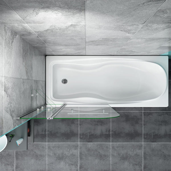 Duschwand auf Badewannen Badewannenaufsatz Duschtrennwand Glaswand Duschabtrennung