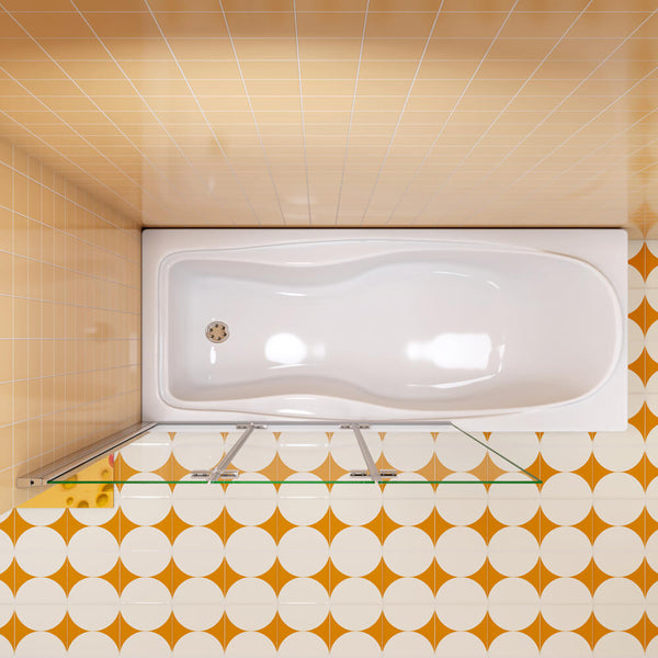 3-teilig Nano Badewannenfaltwand Duschwand Duschabtrennung Seitenwand