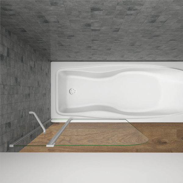 100x140cm Badewannenaufsatz Drehwand auf Badewannen Duschtrennung Glaswand Trennwand