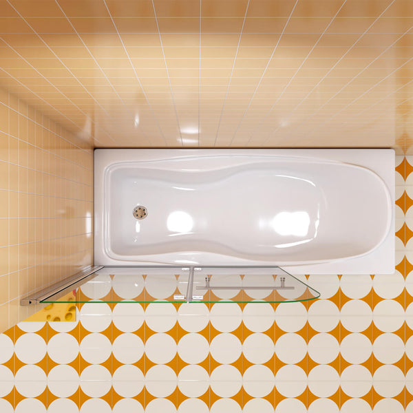 Badewannenaufsatz Duschwand 2-tlg. Faltwand mit/ohne Seitewand Handtuchhalter Nano Glas