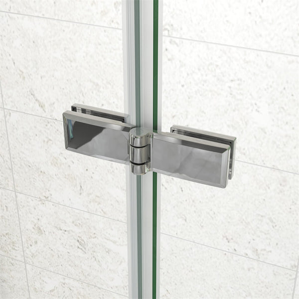 195cm U-Form Duschkabine Duschtür Scharniertür Falttür mit 2 Seitenwänden