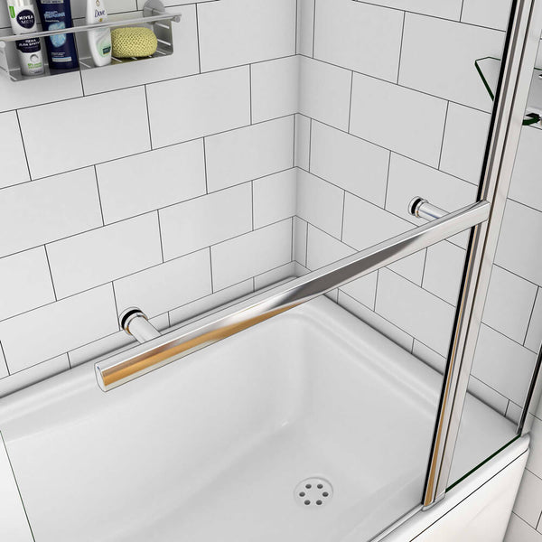 6mm ESG Badewannenaufsatz Duschwand Drehwand Glaswand auf Badewannen