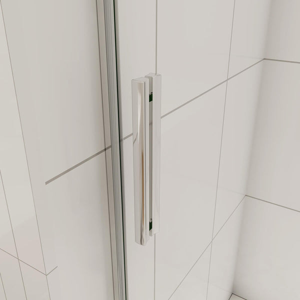 195cm 6mm ESG Duschkabine Duschabtrennung Schiebetür Duschtür mit Seitenwände