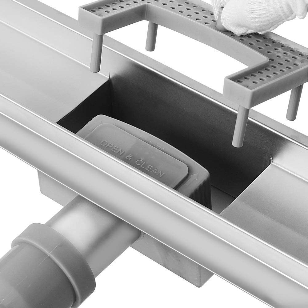 Idralite Befliesbare Duschrinne Aus Edelstahl – 50 Cm Länge, Modell Tile | Flachrinne Mit Ablauf Für Dusche & Nasszelle