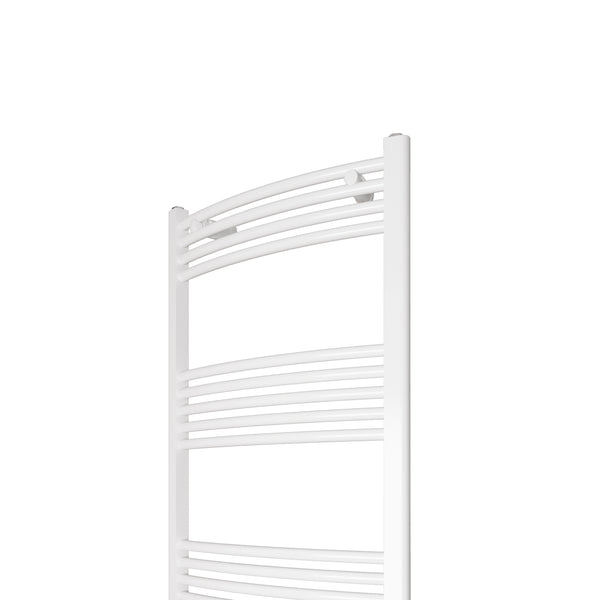 Badheizkörper Weiß - 160x60 CM Gebogen Heizkörper und Handtuchtrockner in einem - Mittelanschluss - Rauchfreie Kohleheizung für das Badezimmer Detail1