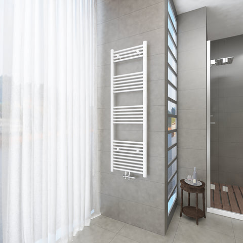 Badheizkörper Weiß - 160x50 CM Heizkörper und Handtuchtrockner in einem - Mittelanschluss - Rauchfreie Kohleheizung für das Badezimmer