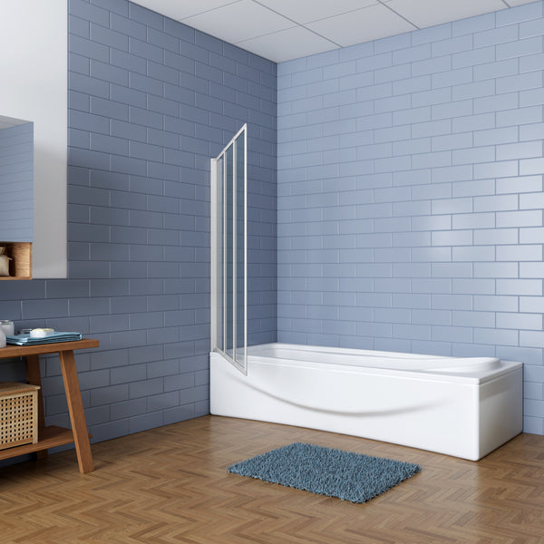 3-teilig 120x140 cm Faltwand Duschwand Badewannenaufsatz Duschabtrennung