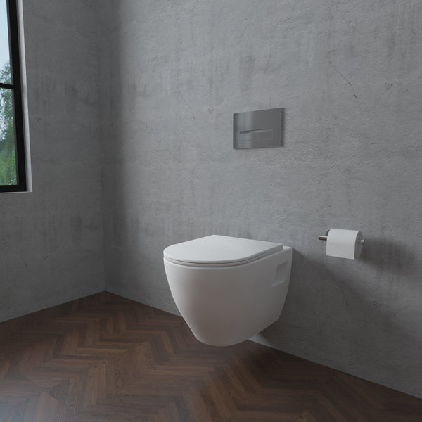 Badezimmer Modern Hänge Wc Toilette Mit Slim Soft-Close-Sitz WeiB