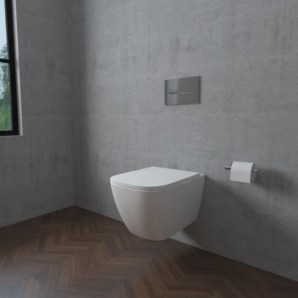 Badezimmer Quadratisch Slim Soft-Close-Sitz Spülrandlos Hänge Wc Toilette