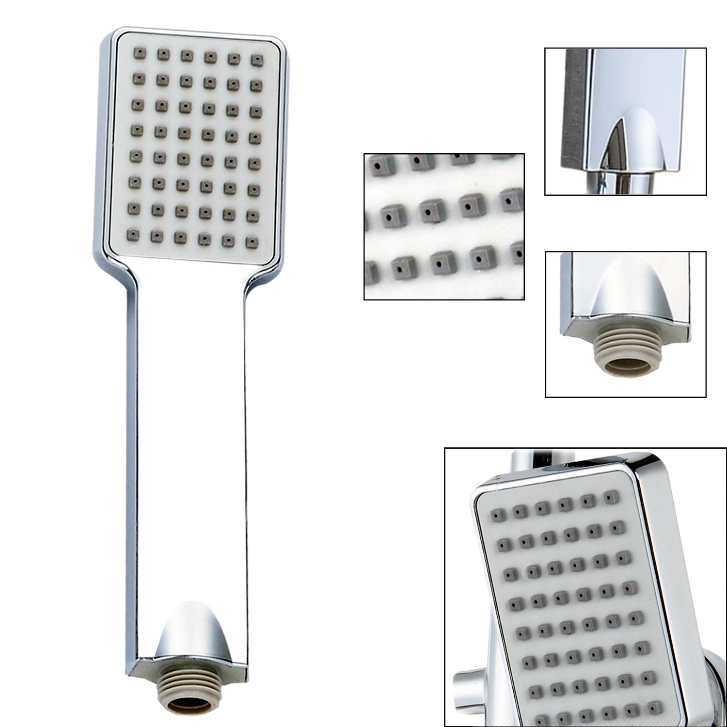 Duschsystem Mit Thermostat – 25x25 Cm Regendusche, Handbrause 3 Strahlarten, Höhenverstellbar