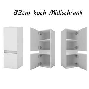 Hochschrank Midischrank Badschrank Hängeschrank 83 110 131.5cm hoch Weiß Schrank