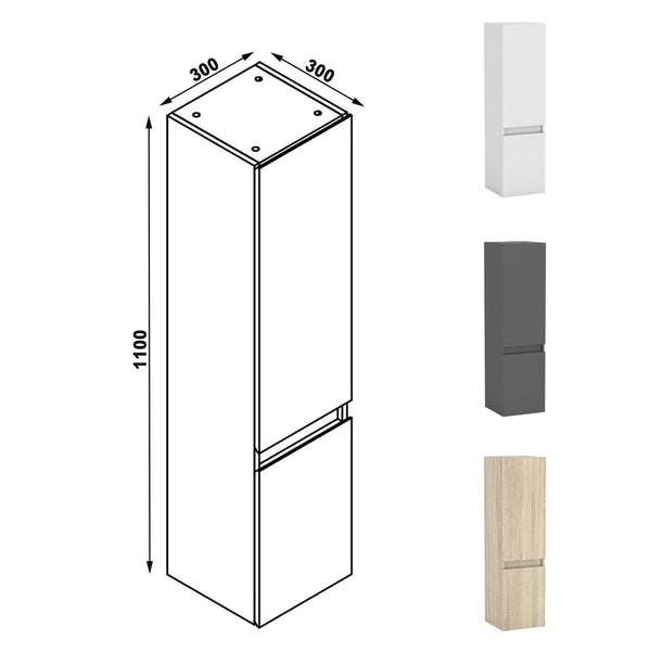 Hochschrank Midischrank Badschrank Hängeschrank 83 110 131.5cm hoch Eiche Schrank