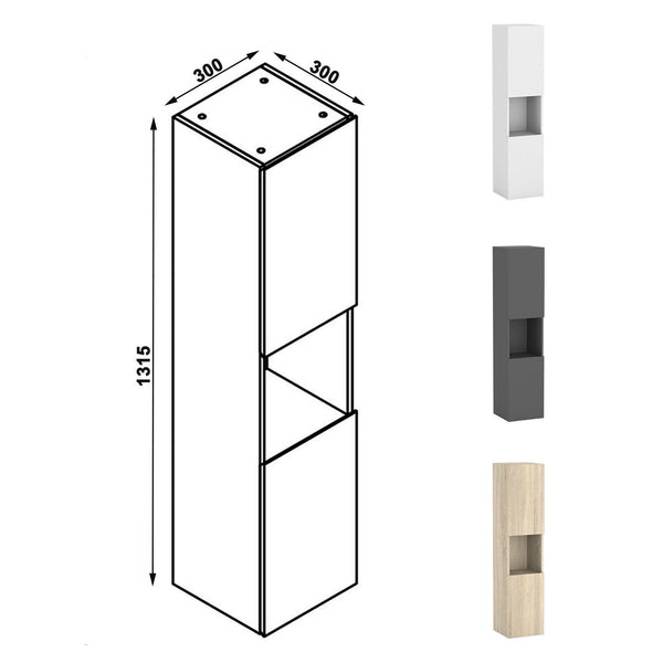 Hochschrank Midischrank Badschrank Hängeschrank 83 110 131.5cm hoch Eiche Schrank