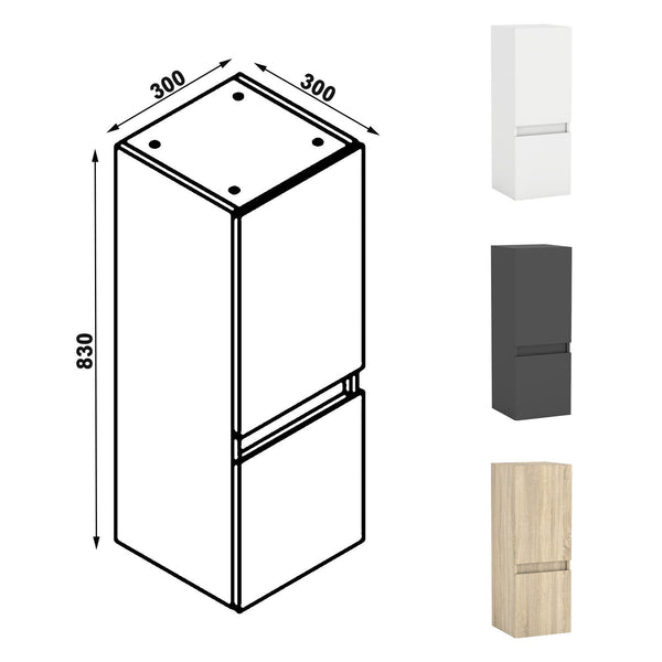 Hochschrank Midischrank Badschrank Hängeschrank 83 110 131.5cm hoch Eiche Schrank