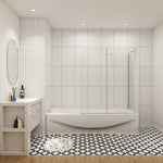 Badewannenaufsatz 90/100/110/120cm Duschwand 6mm Nano Dusche 2-tlg für Badewanne H140cm+Seitenwand Duschabtrennung
