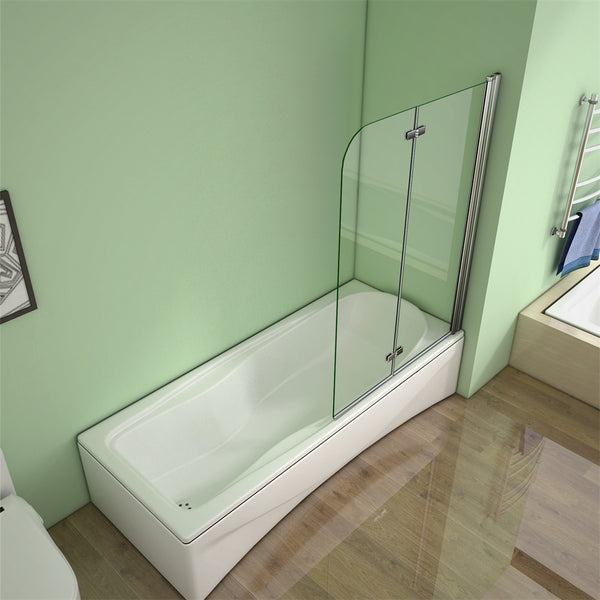 Badewannenaufsatz Duschabtrennung 90/100/110/120cm Duschwand 6mm Nano Dusche 2-tlg für Badewanne H140cm