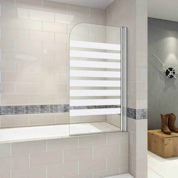 Badewannenaufsatz Duschwand Querstreifen Duschabtrennung für Badewanne Link/Recht