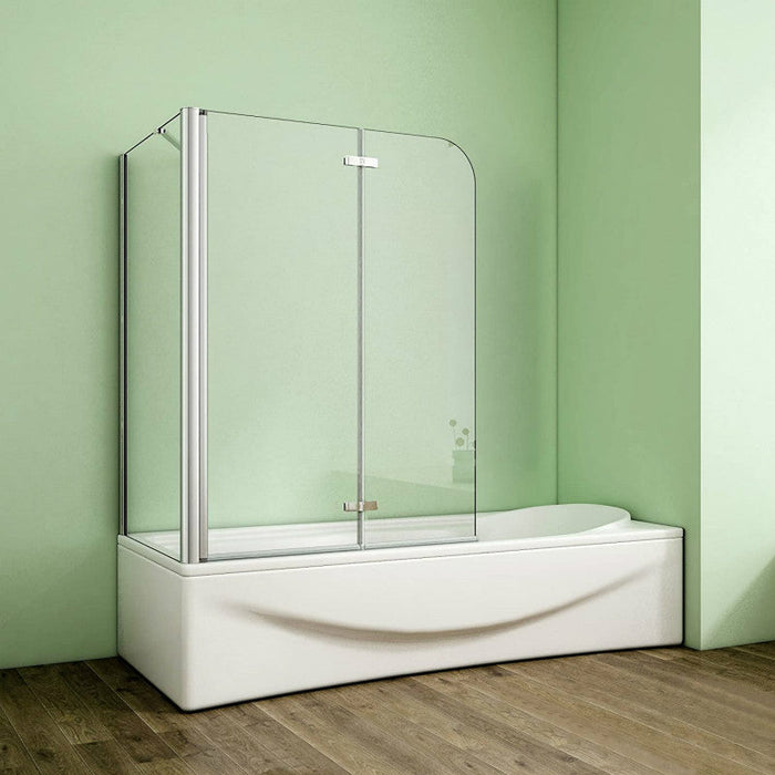 Badewannenaufsatz Duschwand Badewanne 2-tlg. Faltwand mit/ohne Seitenwand 6mm Nano Glas H140cm